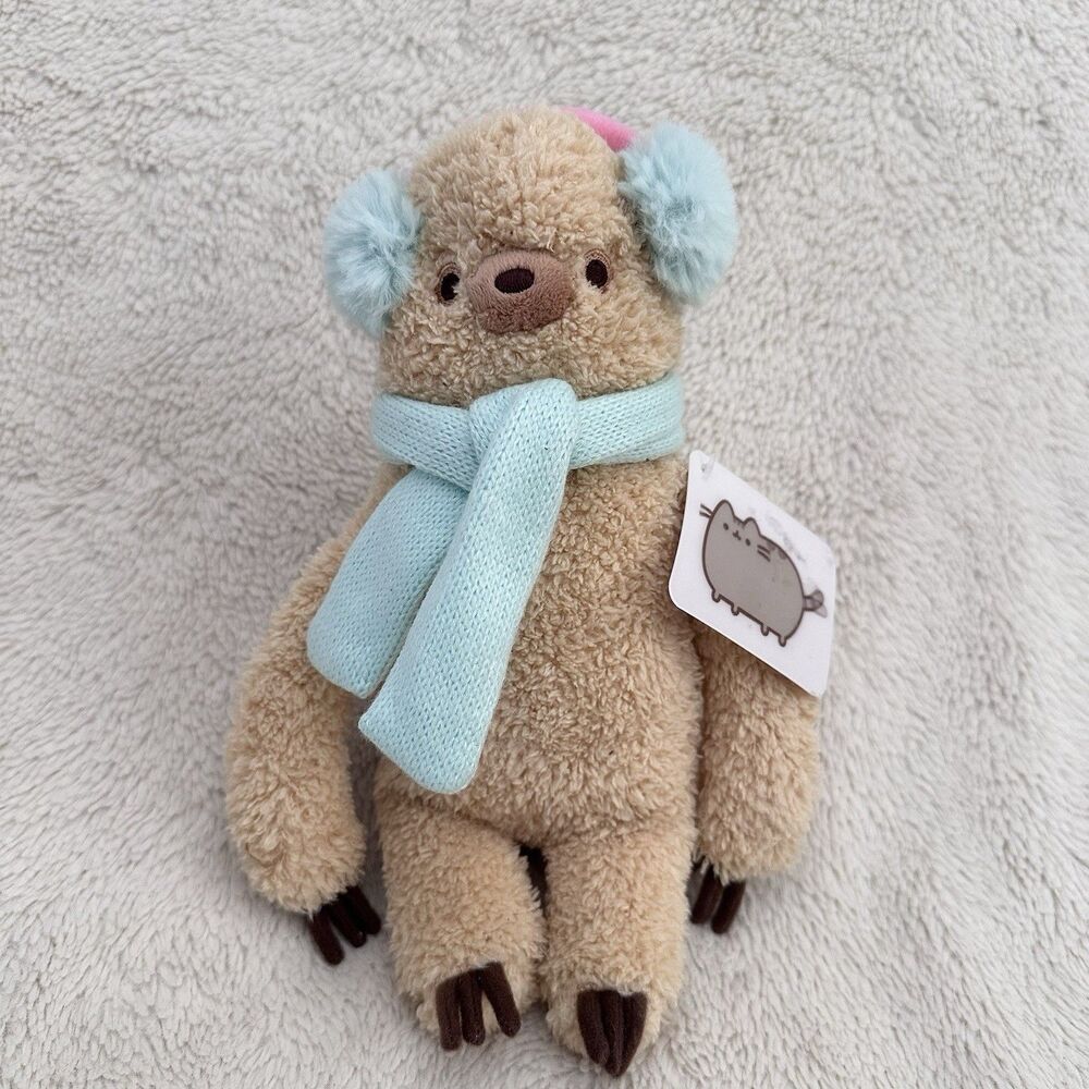 Gund Pusheen Sloth Plush #6052108 Winter Scarf Earmuffs  Soft Toy